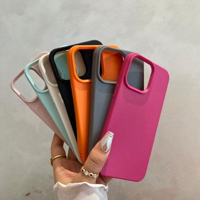 Coque de téléphone en cuir souple mat de luxe couleur bonbon pour iPhone 17 16 15 14 Plus 13 12 11 Pro Max Protection Silicone antichoc