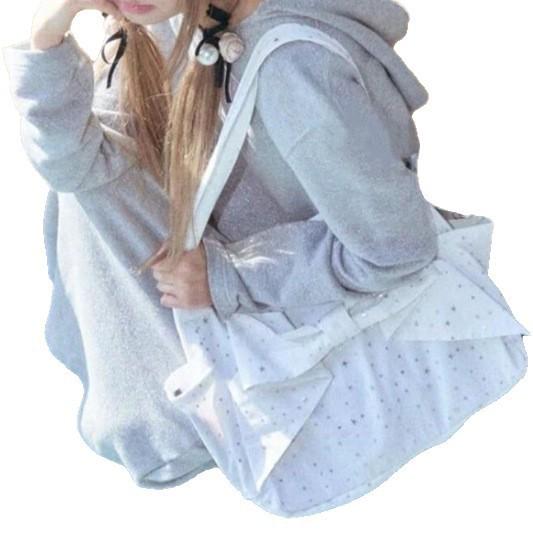 Mašle puntíkovaná nákupní taška niche velkokapacitní přenosná taška přes rameno dámská taška messenger