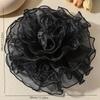 Elegant 28CM Large Handmade Lace Rose Flower Brooch Fashionable French Exaggerated Floral Pin for Women Party Jewelry Gift