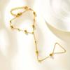 Stainless Steel Bead Hand Chain Bracelet For Women, Trendy Ring Bracelet Hand Chain Body Jewelry