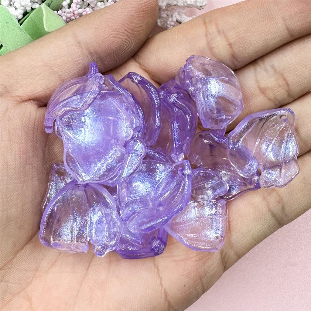 Creative Accessories Material Earrings Creative Jewelry Shiny DIY Making Pendant 20.6*22.9mm Keychain Acrylic Beads 20Pcs Large Petal