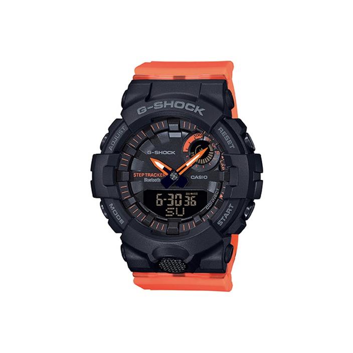 

Casio G-Squad G-Shock Series Fashion Trend Color Block Retro Versatile Classic Sports Waterproof Shockproof Quartz Movement Watch GMA-B800SC-1A4 Black Orange Watch Dial