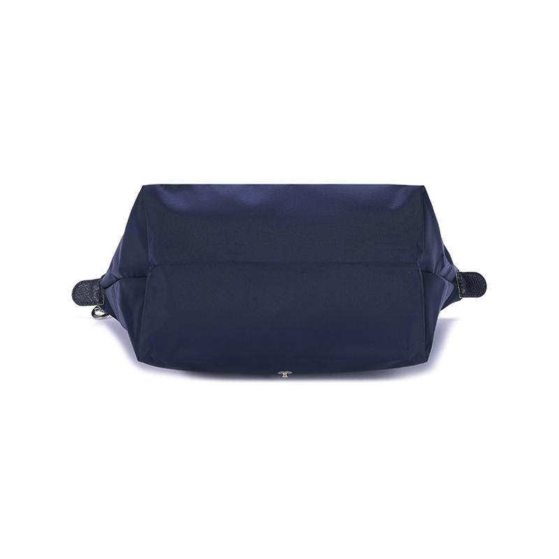 Longchamp Le Pliage Serie einfarbig kurzer Griff Reißverschluss Druckknopf Segeltuch Patchwork Knödeltasche Handtasche kleine Größe Damen marineblau 1621919P68
