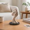 Unique Minimalist Holiday Art Pieces Abstract Santa Claus Ornament, Sandstone Texture 3D Print Decor Statues, Artistic Figurines for Tabletop Entrance