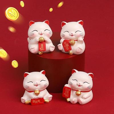 Lucky Cat Ornaments for Car Console or Home Decor - Perfect for Storefronts and Housewarming Gifts