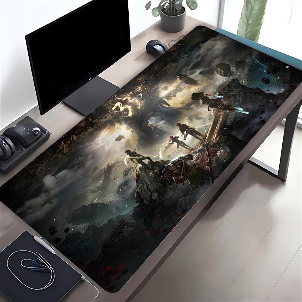 1pc Large Gaming Mouse Pad, UV Reactive Non-Slip Desk Mat, Washable PolyesterLight and Shadow: Expedition 33Computer Pad with Vibrant Game M