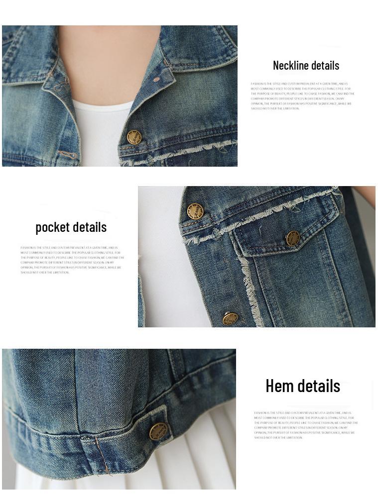 Hong Kong Style Retro Frayed Denim Vest – Trendy, Versatile, Loose, Soft, Skin-Friendly