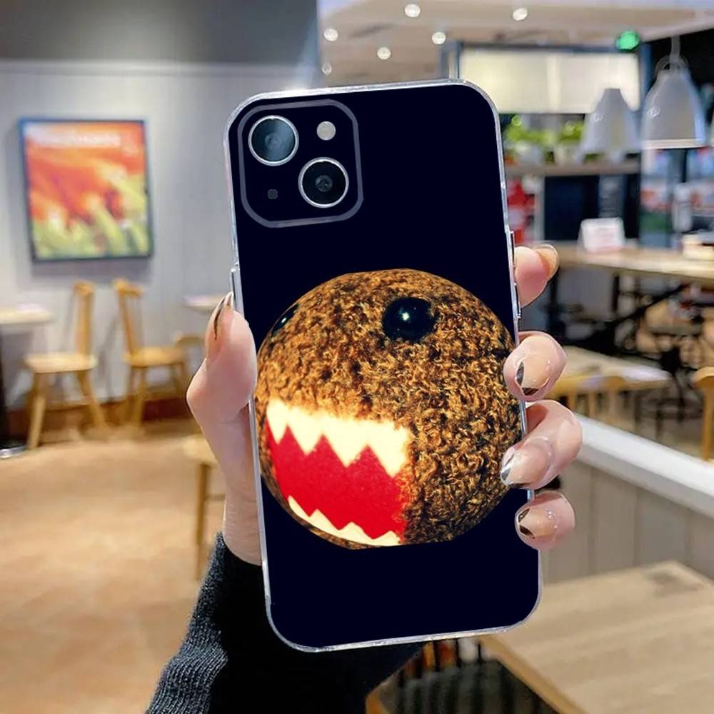 Cute Domo-kun Phone Case For iPhone 16,15,14,13,12,11 Pro,Max,Plus,X,XS,XR,SE,Mini Transparent Silicone Soft