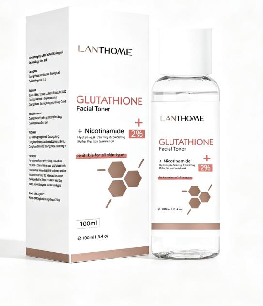 LANTHOME Glutathione Toner Gentle Hydrating Facial Toner for Softening Skin, Brightening Essence Water