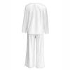 2025 Spring Ice Silk Stretch Pajama Set - Women's Loose Long Sleeve Top & Pants