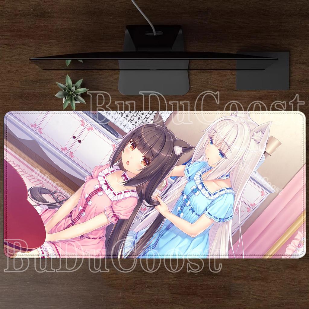 Nekopara Gaming Mousepad Speed HD Printing Anime Girl Desk Mat PC Office Accessories Keyboard Esports Nonslip Base XXL Mouse Pad