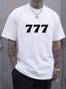 Unisexs 777 Lucky Graphic TShirt Korean Style Casual Short Sleeve Summer Tee