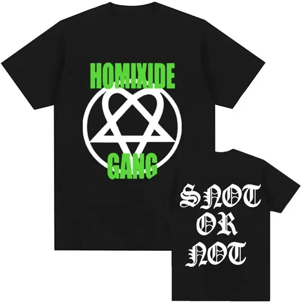 Gothic style dark 2025 pure cotton trendy T-shirt top neutral letters American messy fonts for men and women redtube logo