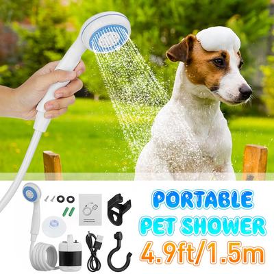 Tragbare Campingdusche für Haustiere, Hund, Camping-Duschpumpe, wiederaufladbarer Duschkopf für Camping, Wandern, Reisen im Freien