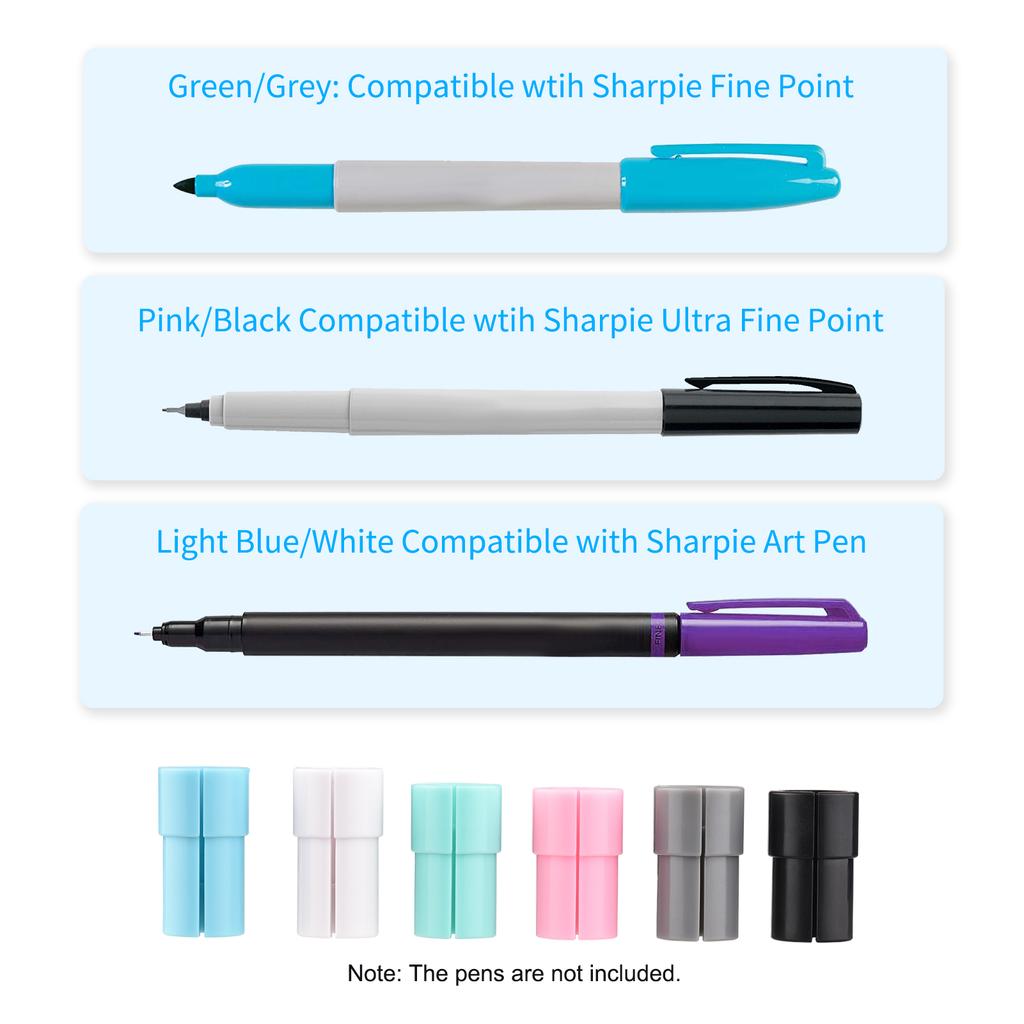 6PCS Pen Adapter Set Marker Holder Replacement for Sharpie Fine Point Markers Ultra Fine Point Markers Art Pens
