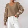 Women's Ribbon Bow Decorated Knitted Pullover