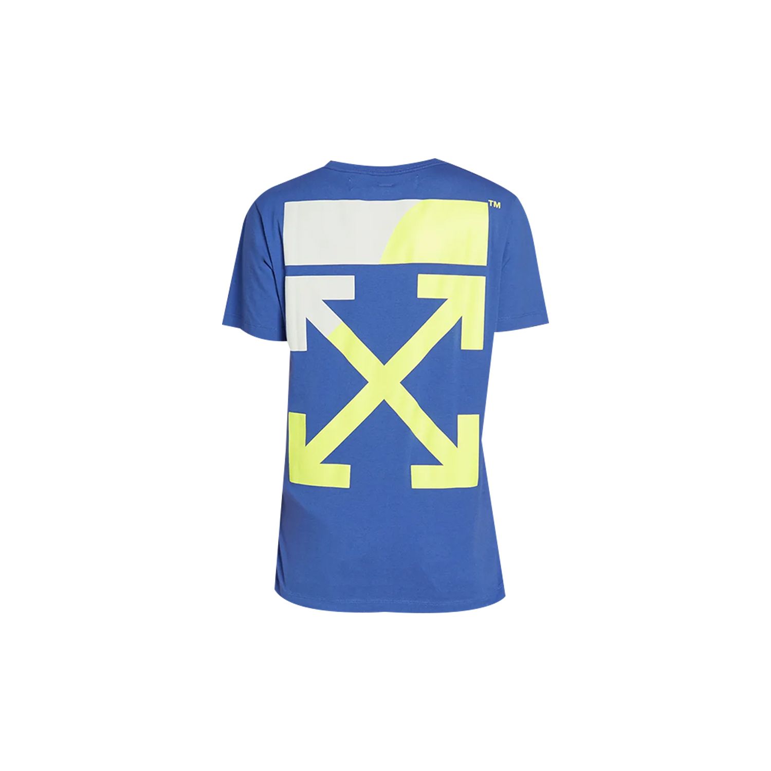 

Off-White Ss19 Повседневная футболка со стрелкой назад и принтом с коротким рукавом Мужские топы Синие OMAA027S191850063060