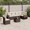 VidaXL Garden Lounge Set with Cushions 7 Pcs, Patio Sofas, Patio Furniture Set, Outdoor Furniture, Brown 3221442