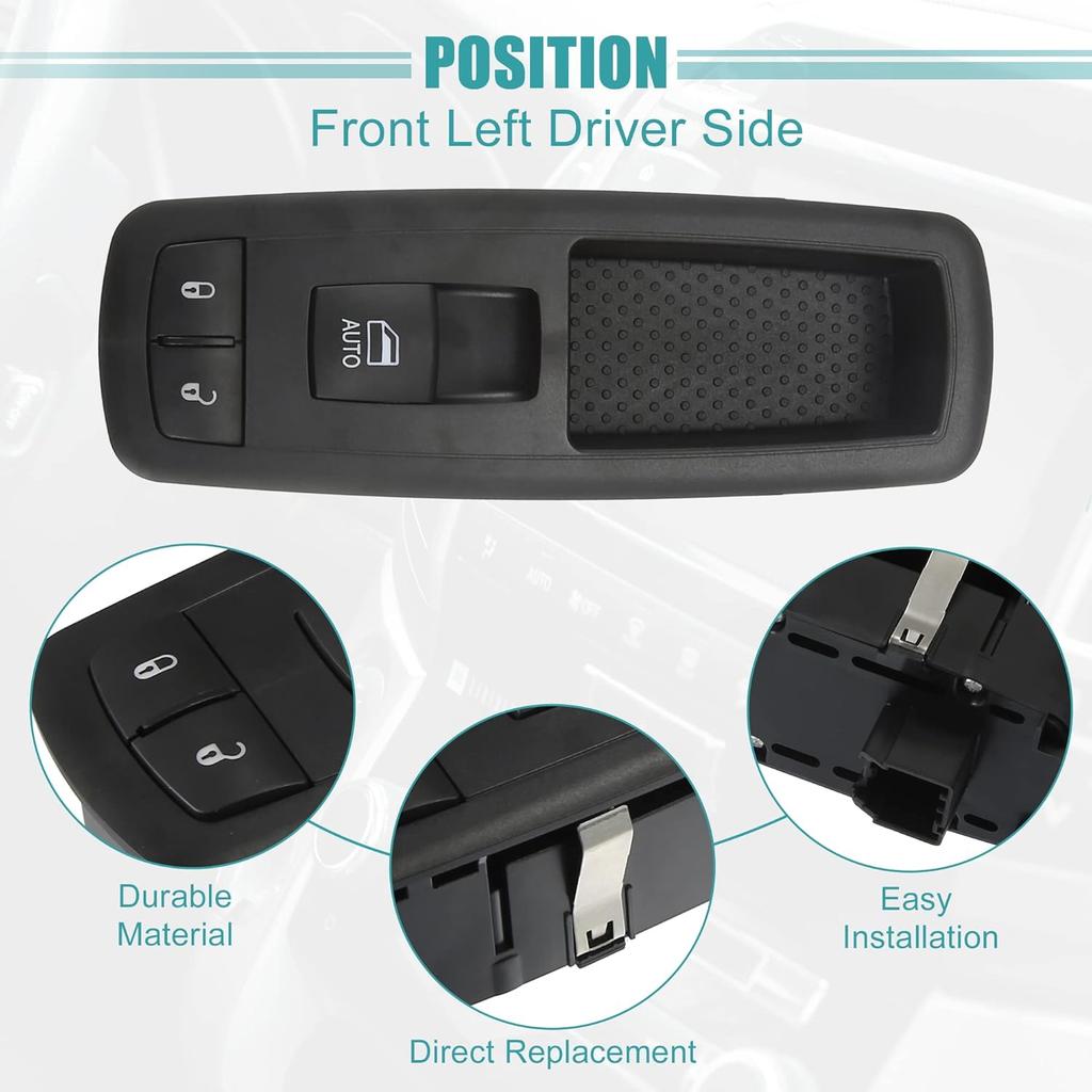 ACROPIX Front Left Driver Side Master Power Window Switch Fit for Chrysler 200 No.68228155AA/68268251AC - Pack of 1 Black