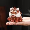 Handmade Zisha Lucky Lion Tea Pet Ornament