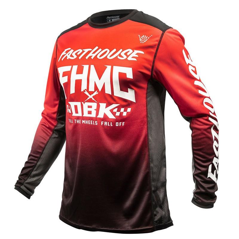 FASTHOUSE Camouflage Langarm Mountainbike Trikot Trail Riding Atmungsaktives Netz Radtrikot Herren