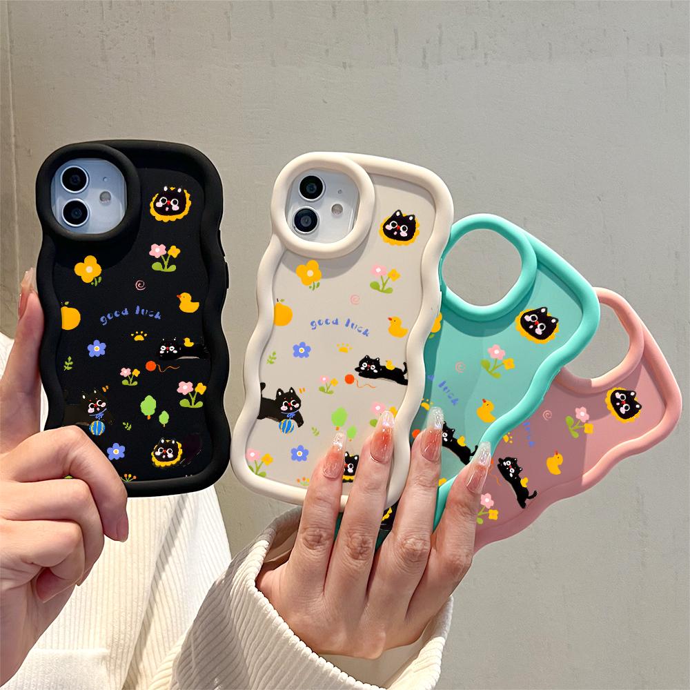 Big Wave Edge Soft Silicone Material Macaron Phone Case Shockproof Protective Rubber Casing for iPhone Samsung Huawei Honor Xiaomi Redmi OnePlus Moto