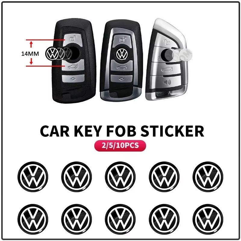 5/10 stk 14mm Bilnøkkel Emblemklistremerker Auto Kontrollnøkkel Logo Tilbehør For Volkswagen Golf-7 4 5 6 CC T-ROC Sharan Passat B5 6 7 Polos Tiguan R Line