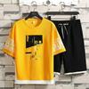 Men Sets Streetwear Short Sleeve O-Neck Printed STee +Shorts Summer Breathable Casual Man Hawaiian Suits 2 Pieces Set Sportswear