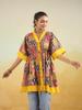 Hand block printed cotton top tunic kaftan handPrinted cotton w/pockets tunic loose fitting free size tunic RedYellow Kaftan Limited edition