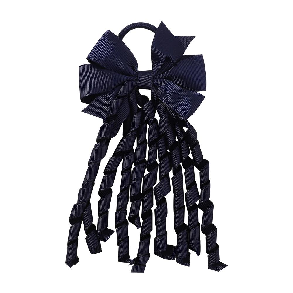 

11Colors 3.54 Elastic Ribbon Curly Hair Bow Ties Rope for Baby Girls Ponytail Holder Bowknot Headwear Kids Hair Accessories