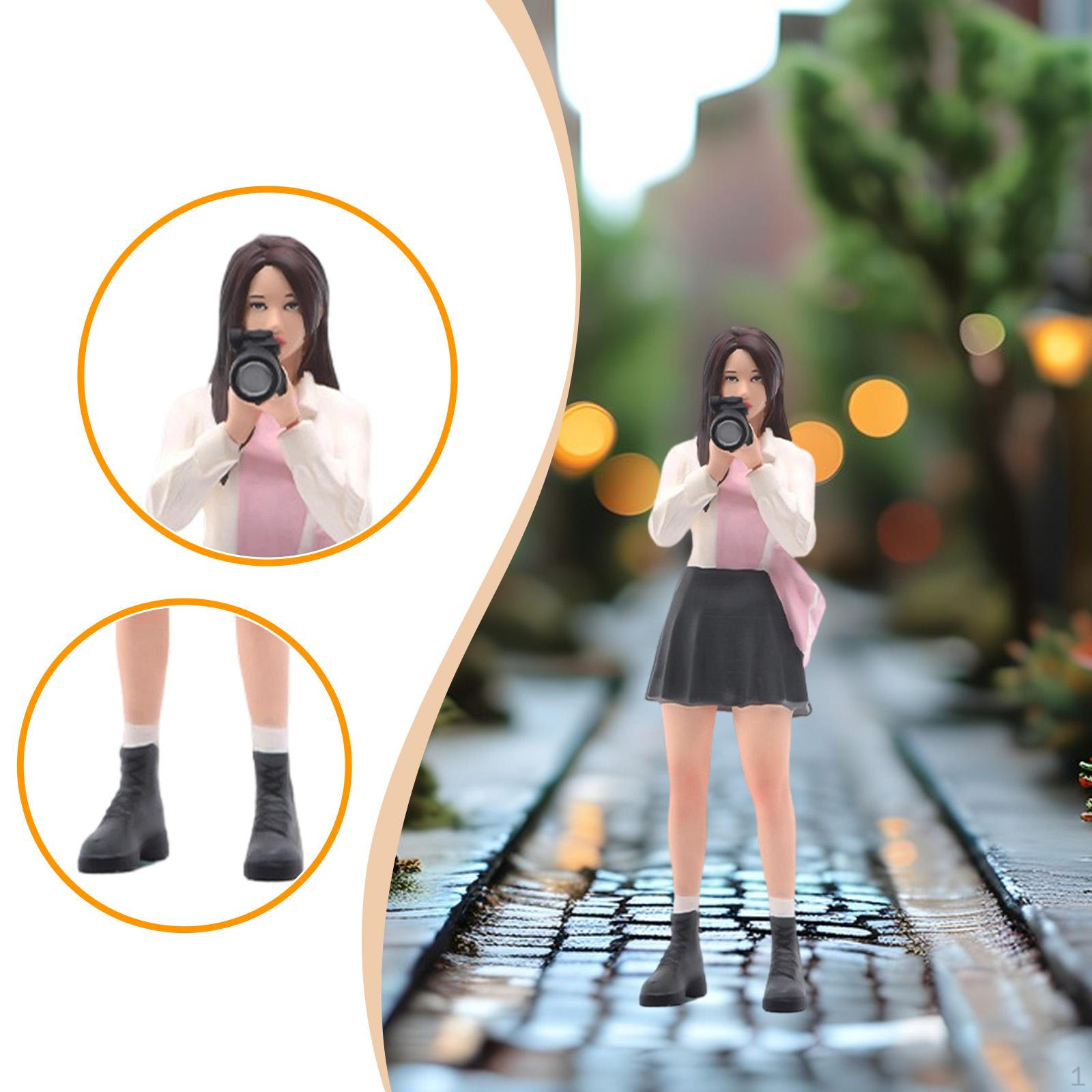 

1/18 Figure Photographer Girl Layout Decoration DIY Projects Dioramas Collectible Trains