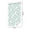 Wallpaper Flowers White, Mint and Light Gray for the Living Room and Bedroom 50x1000