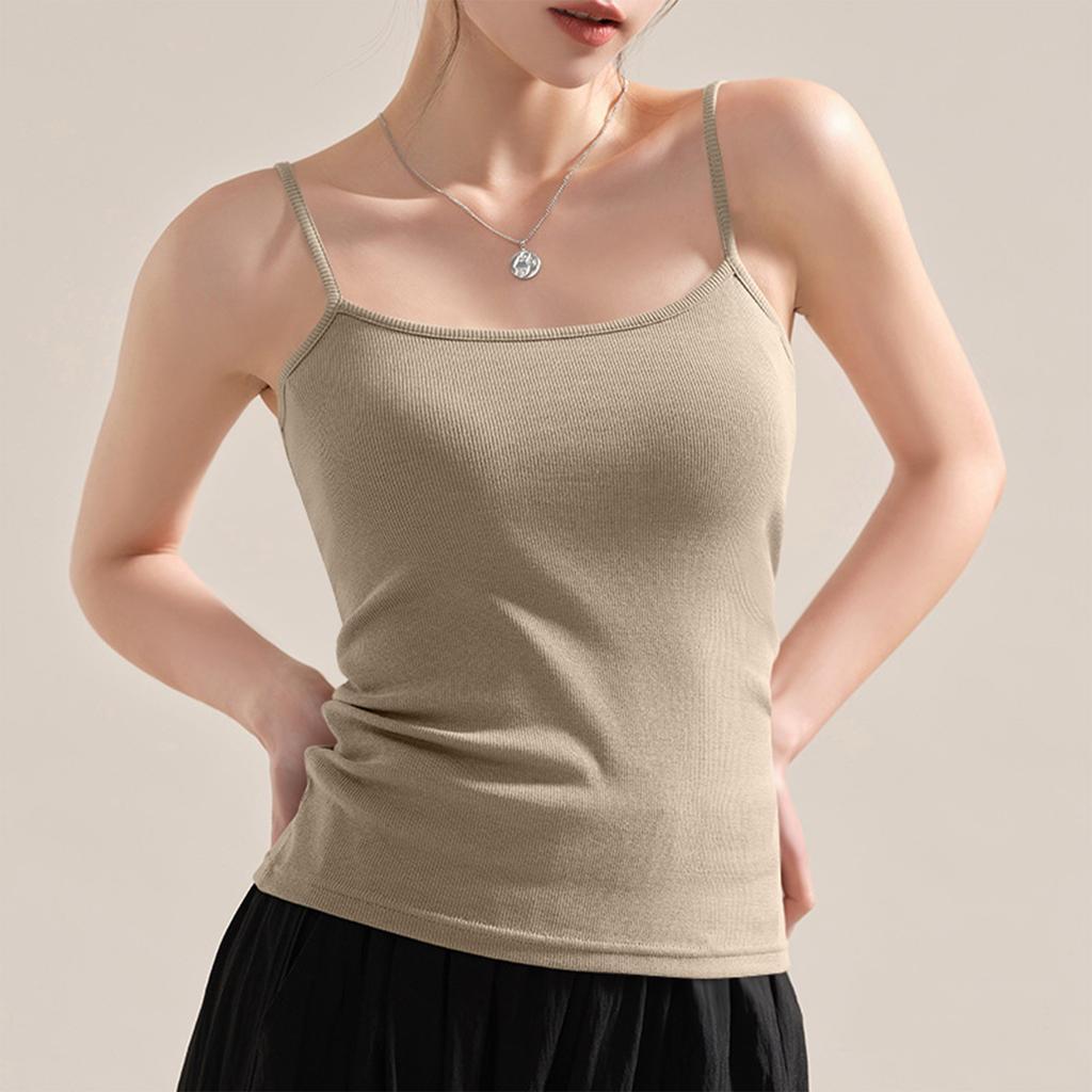 Women's Fashion Solid Color T-shirt Sleeveless Camisole