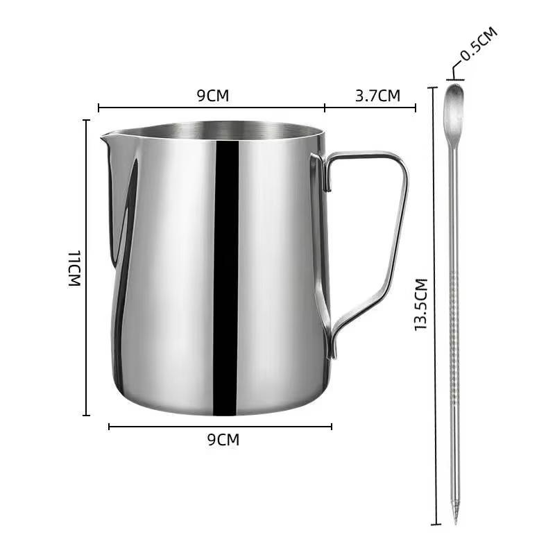 Pichet à mousse de lait Acier Barista Cafetière Mousseur Pichet Espresso Vapeur Mousseur Tasse à Latte Pichet à lait Accessoires à café