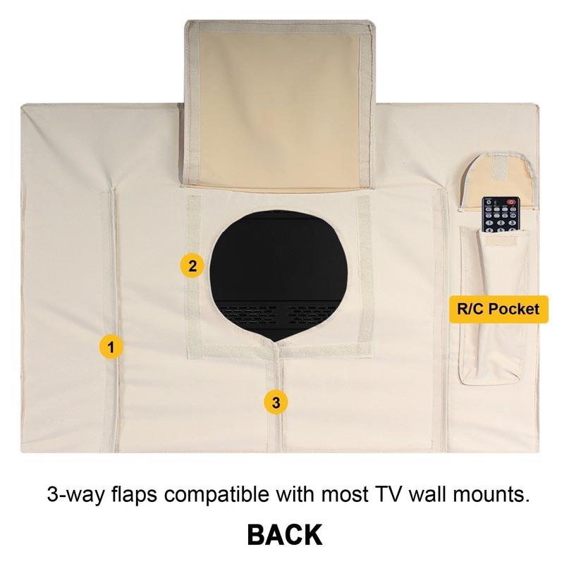 22" bis 75" Outdoor-TV-Bildschirm Staubschutzhülle Hohe Qualität Oxford 600D Schwarz Beige TV-Kastenabdeckung Staubdicht und Wasserdicht