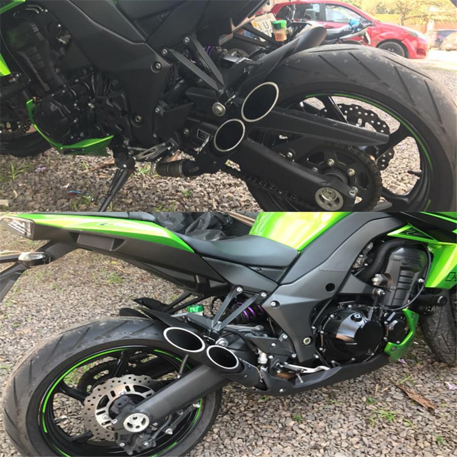 Motorcycle Exhaust System Dual Pipe Slip on Middle Pipe For Kawasaki Z1000 10-17