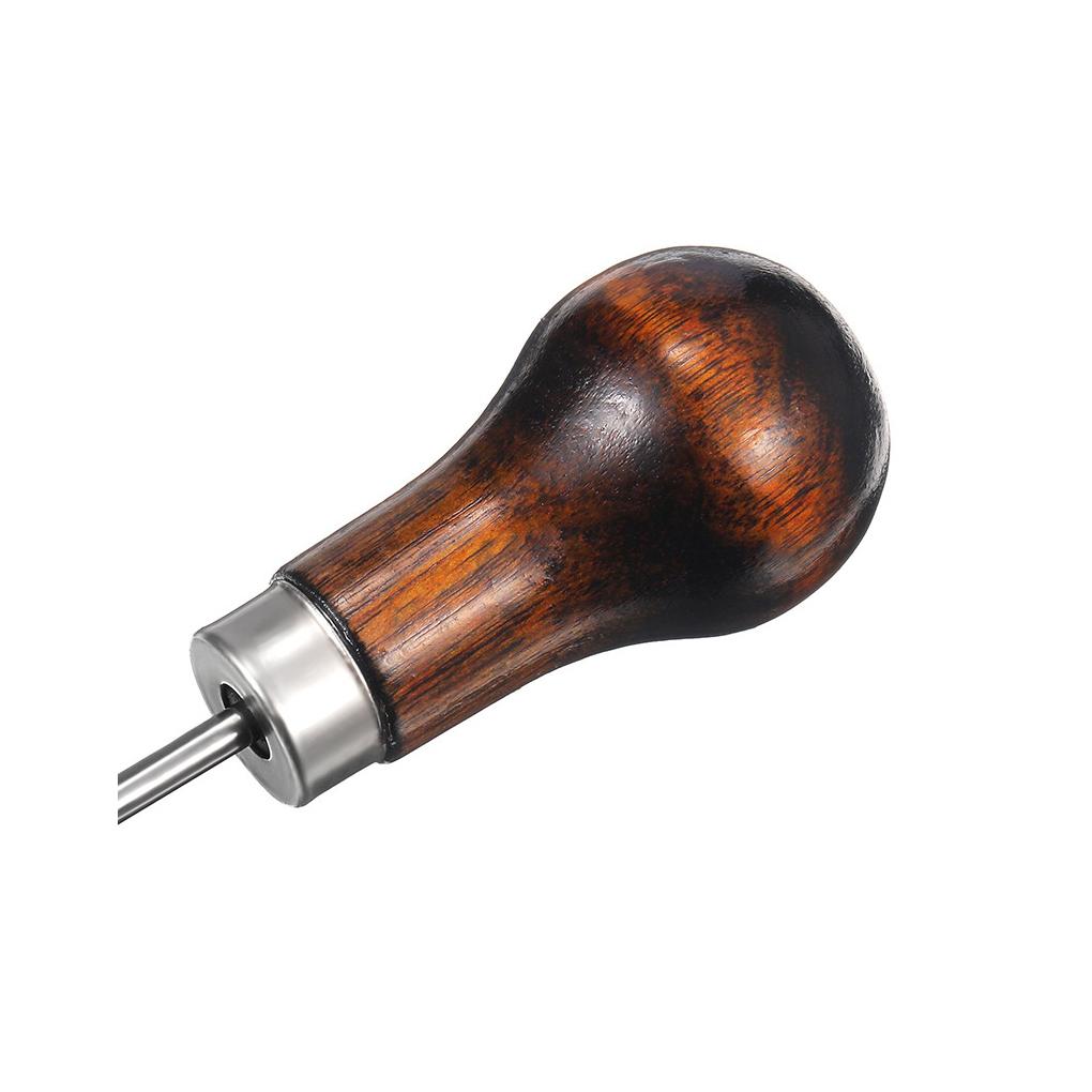 Pack of 2 Awls Leathercraft Alloy Wood Handle Handheld Sewing Hole Maker Portable Positioning Dressmaking Shoes Stitching