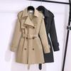 Women's 2024 Mid-Length Waist-Cinched Windbreaker: Chic Spring/Autumn Outerwear with a High-End Feel