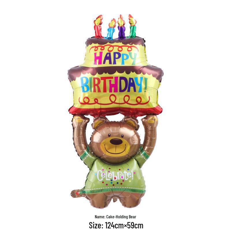 Large Smiley Face Birthday Cake Balloon for Outdoor Party Decorations