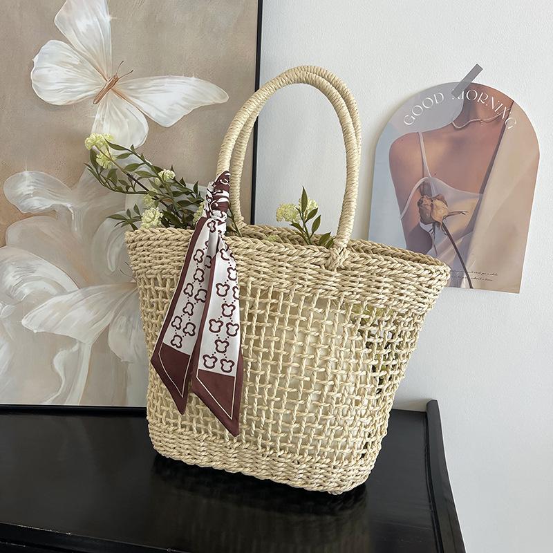 Summer New Seaside Vacation Niche Hollow Woven Bag Women's Large-capacity Tote Bag Versatile Bag