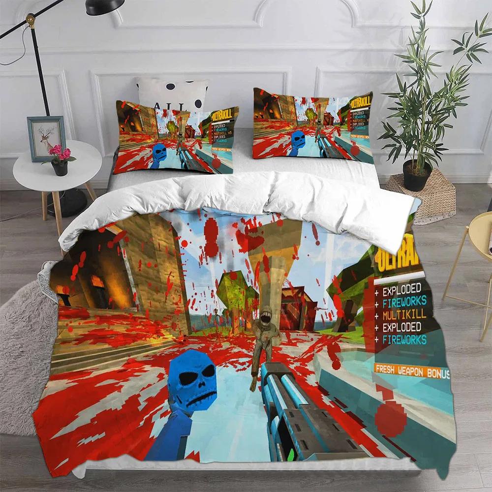 Game Ultrakill Bedding Sets Comforter Quilt Bed Cover Duvet Cover Pillow Case Eu Single Us Twin 2-3 Pieces Sets Kids Adult Size
