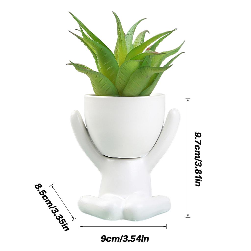 CCeramic Flower Pot Succulent Plant Pot Vivid Small Doll Flowerpot Home Office Desktop Decoration Creative Pot Festive Gift