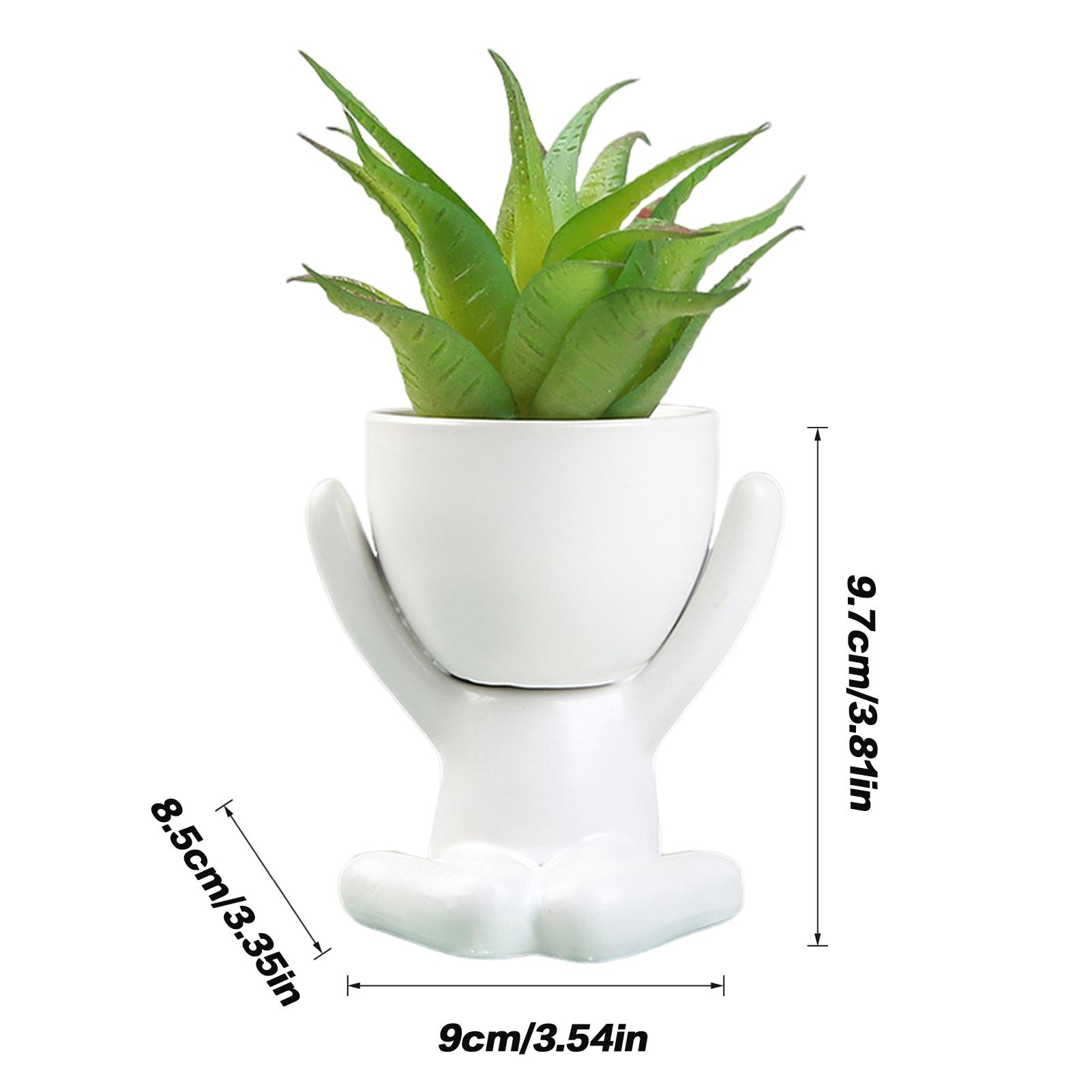 

Керамический цветочный горшок для суккулентов, яркий маленький горшок в виде куклы, украшение для дома, офиса, рабочего стола, креативный горшок, праздничный подарок