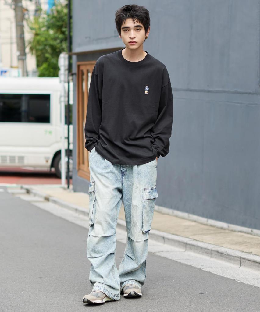 WEGO Long Sleeve with a BENDAVIS Perfect for Fall and Streetwear Ben Size Black Men's T-Shirt, Custom-Made One-Point Design, Winter, Style, Davis,