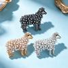 Pearl Decor Animal Pin Zinc Alloy Lamb Badge Exquisite Sheep Brooch  Suit Accessory
