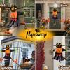 Halloween Witch Hanging Decor Outdoor Tree Climbing Witch with Red Bow Black Hat,Halloween Decorations for Porch Yard Display