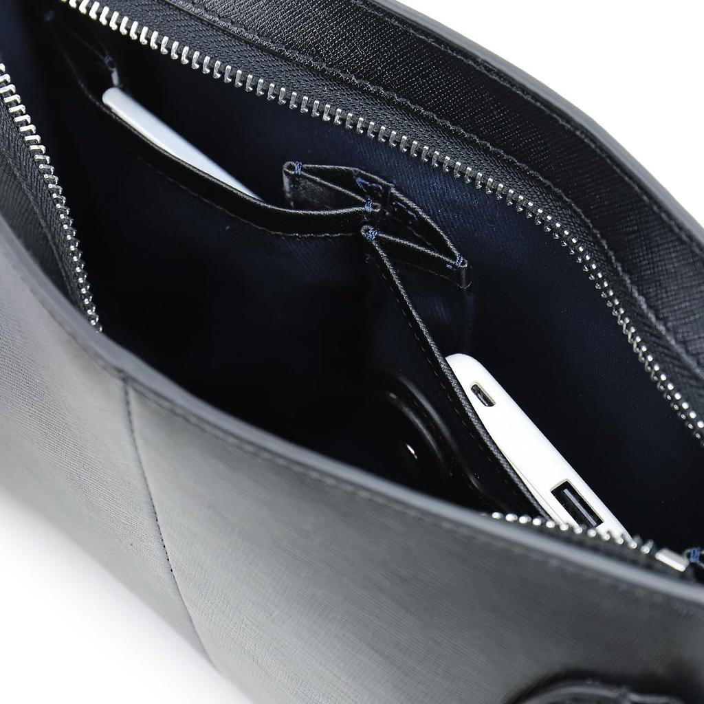 Identificador de proceso. Bolso de Mano Cuadrado de Cuero PAP151 Negro