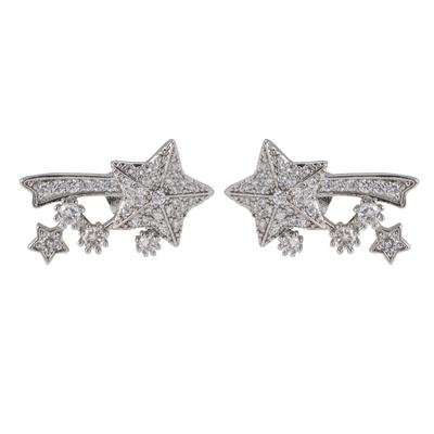 Accessoire Oreille Clip Étoile et Météores Design Pour Freeclip 1 2 Présentant des Zircons Brillants Et Confortable