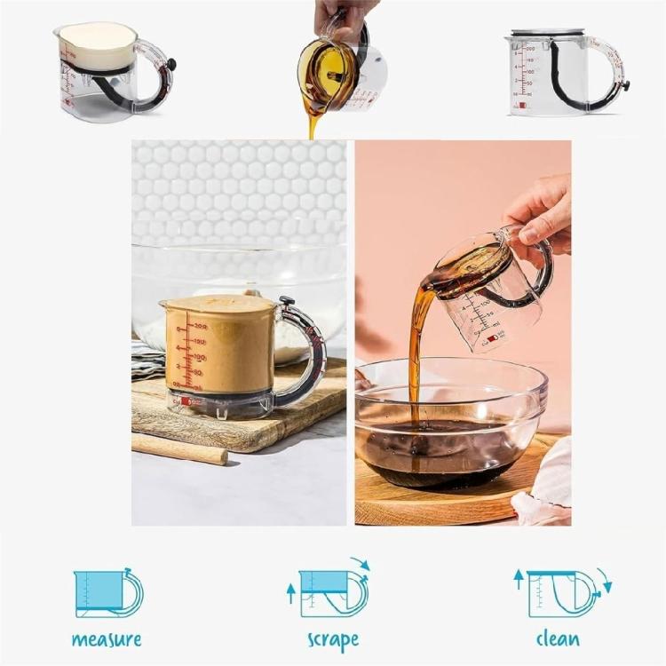 Precisions Kitchen Adjustable Measuring Cup 4 Convertible Capacities Nonslip Base for Accurate Dry and Liquid Items