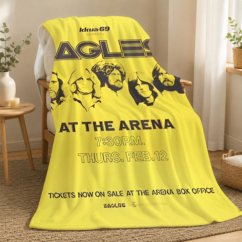Eagles Band Throw 240G Flannel Blanket, Suitable For Sofas, Beds, Offices, Exquisite Gift Blankets